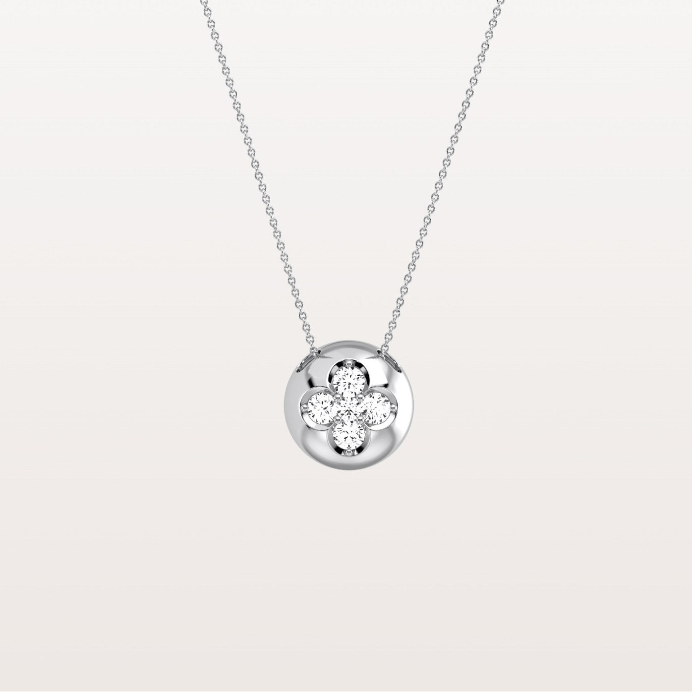 Lab Grown Diamond Blossom Necklace in 14K Solid Gold/Platinum - Necklaces