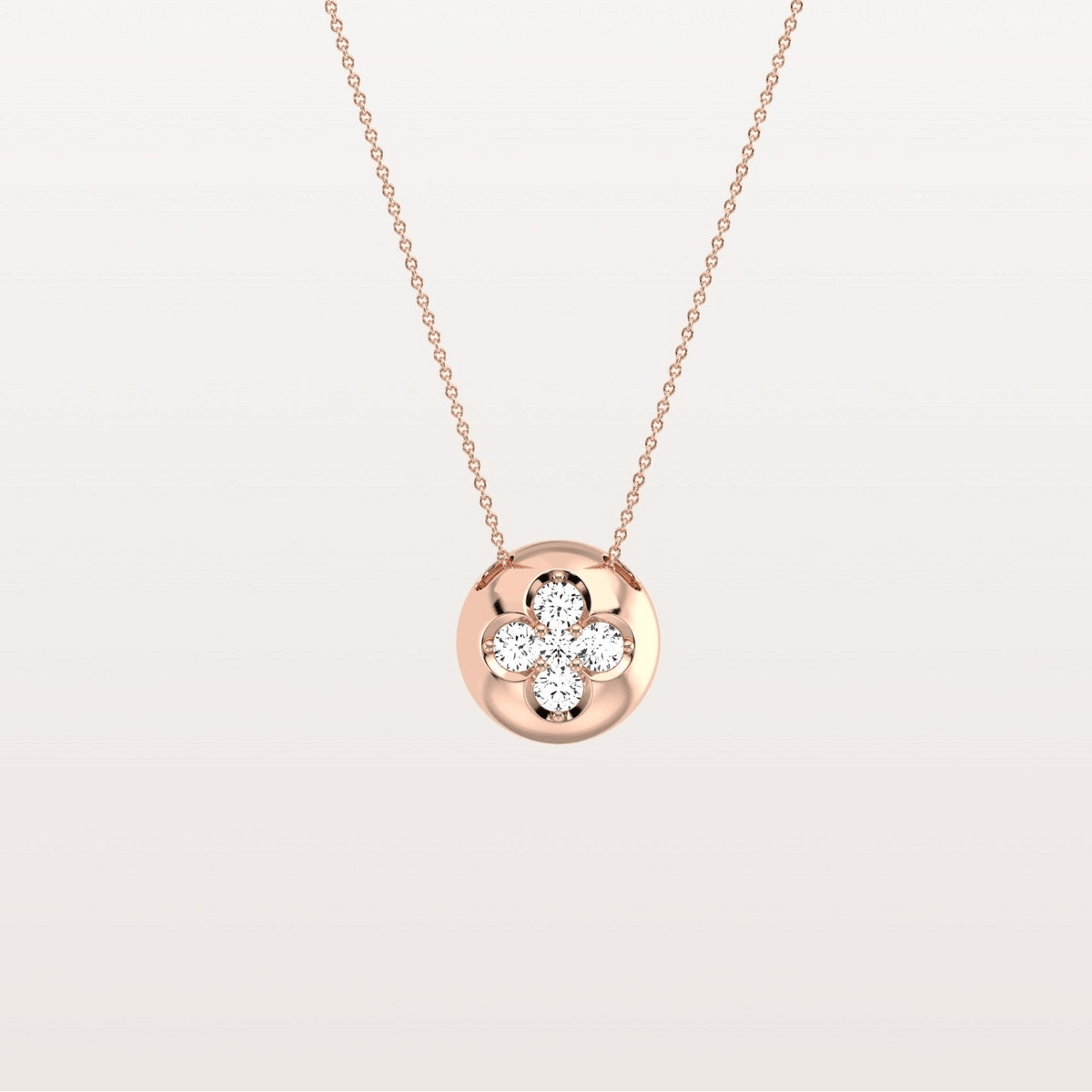 Lab Grown Diamond Blossom Necklace in 14K Solid Gold/Platinum - Necklaces