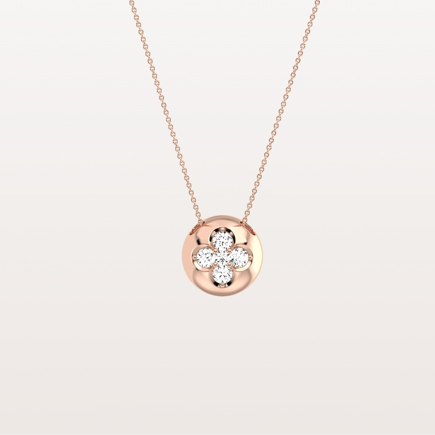 Lab Grown Diamond Blossom Necklace in 14K Solid Gold/Platinum - Necklaces