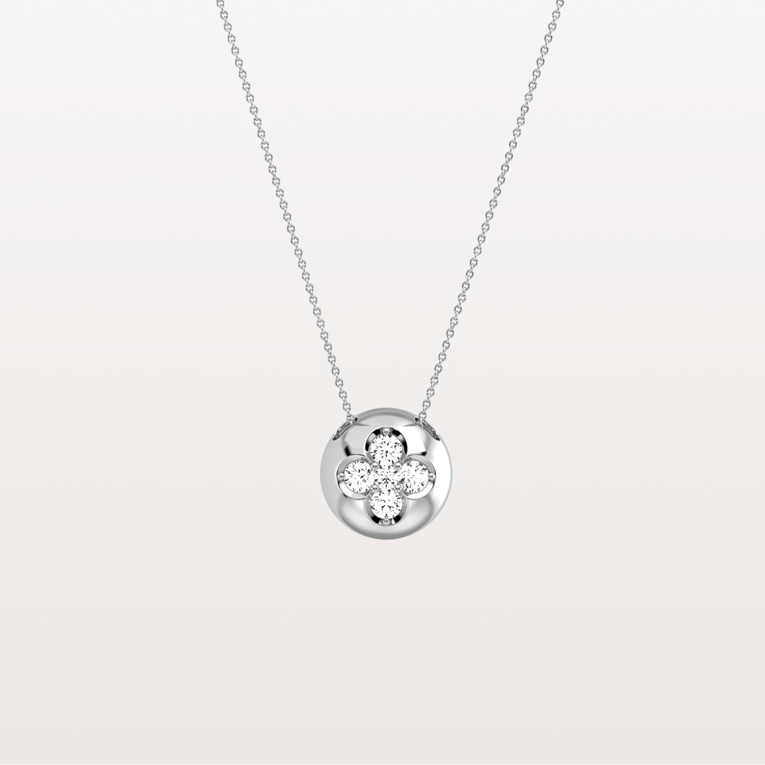 Lab Grown Diamond Blossom Necklace in 14K Solid Gold/Platinum - Necklaces
