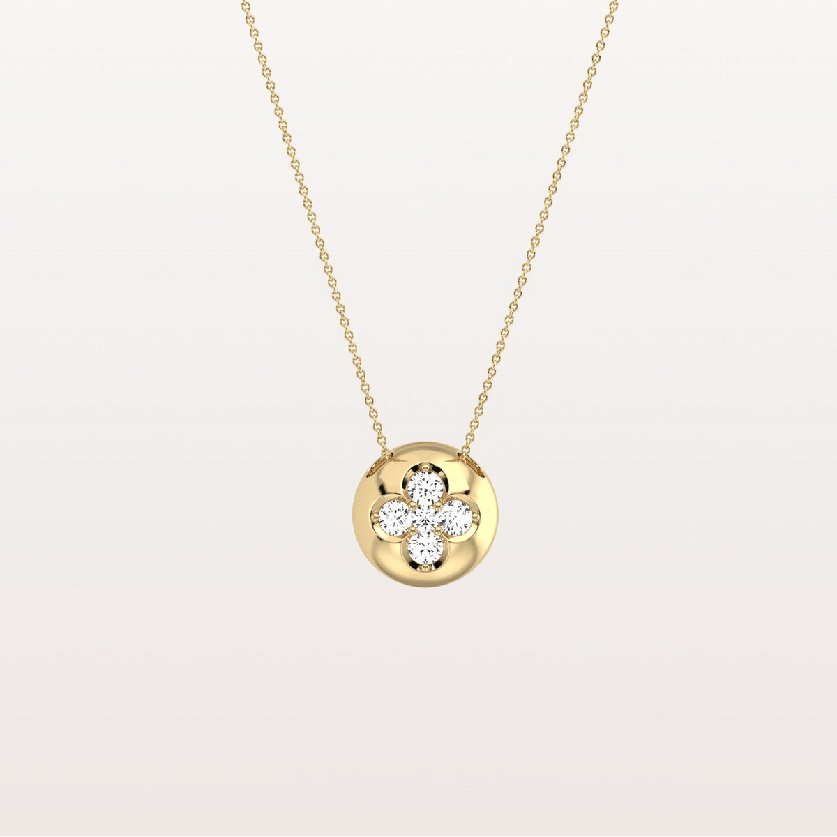 Lab Grown Diamond Blossom Necklace in 14K Solid Gold/Platinum - Necklaces