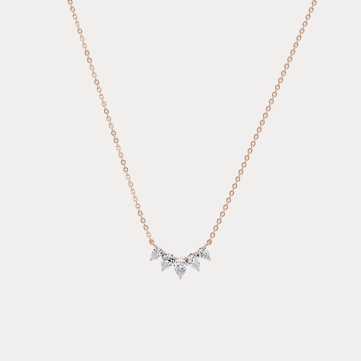 Pear Lab Grown Diamond Cluster Necklace - Necklaces