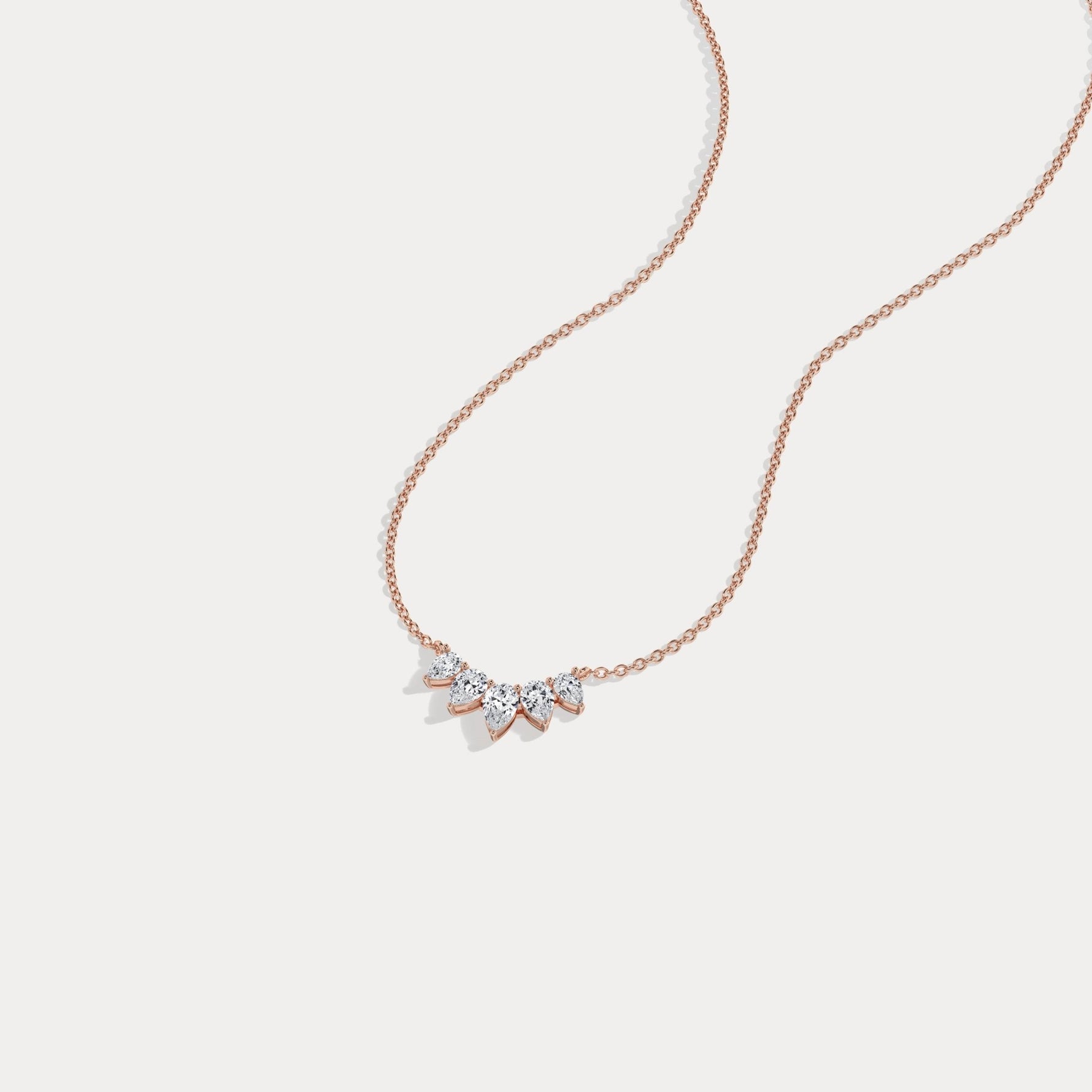 Pear Lab Grown Diamond Cluster Necklace - Necklaces