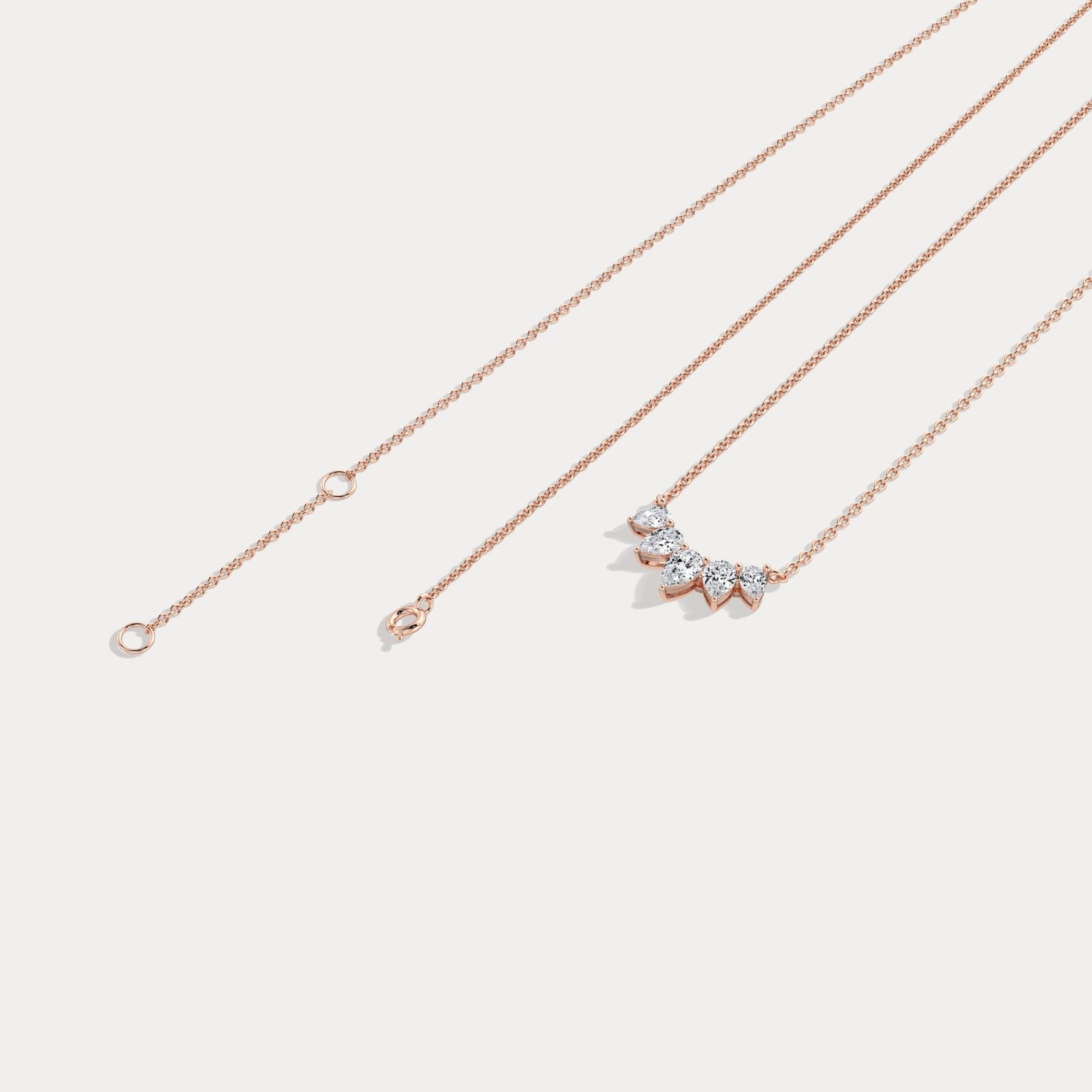 Pear Lab Grown Diamond Cluster Necklace - Necklaces
