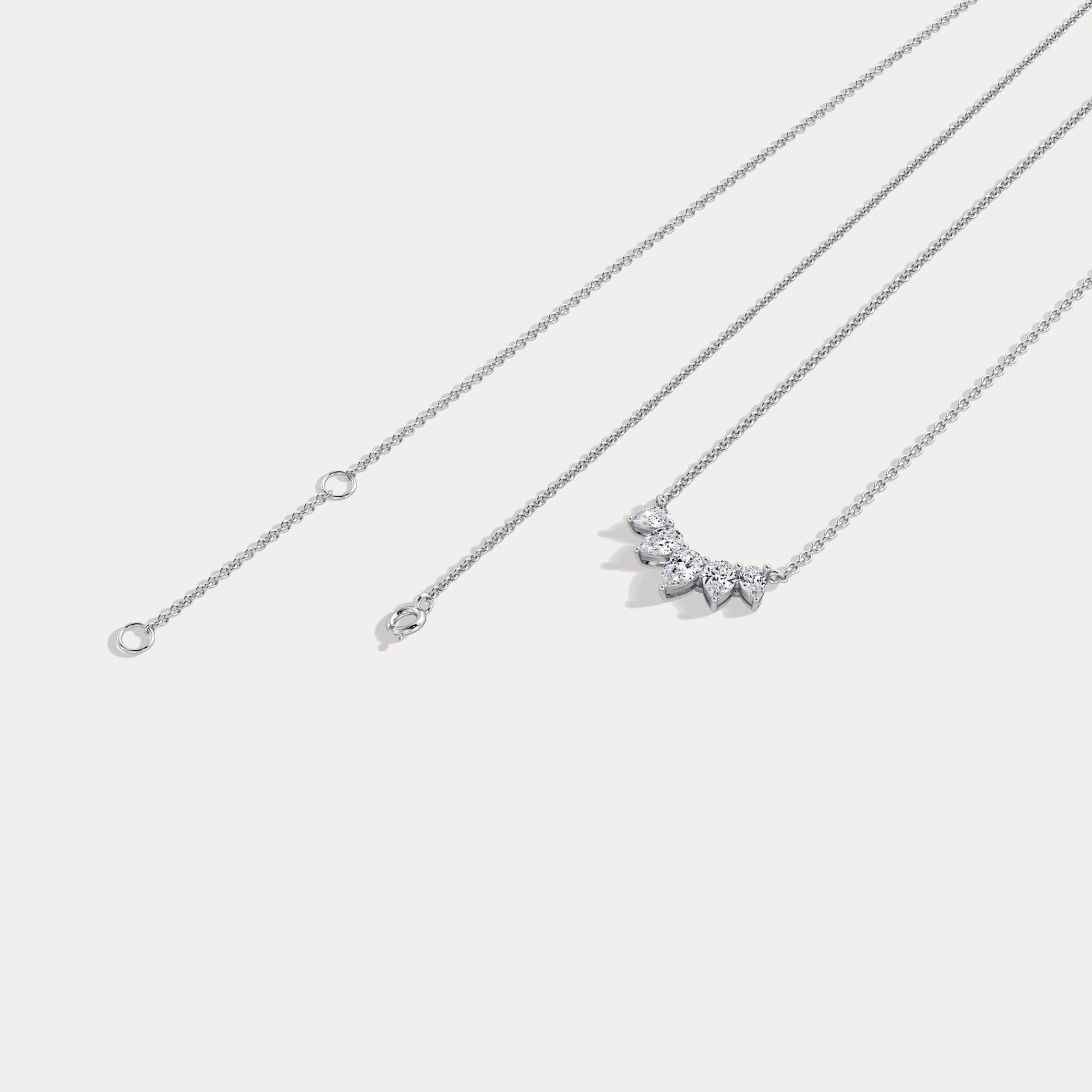 Pear Lab Grown Diamond Cluster Necklace - Necklaces