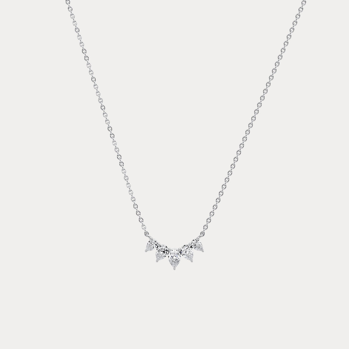 Pear Lab Grown Diamond Cluster Necklace - Necklaces