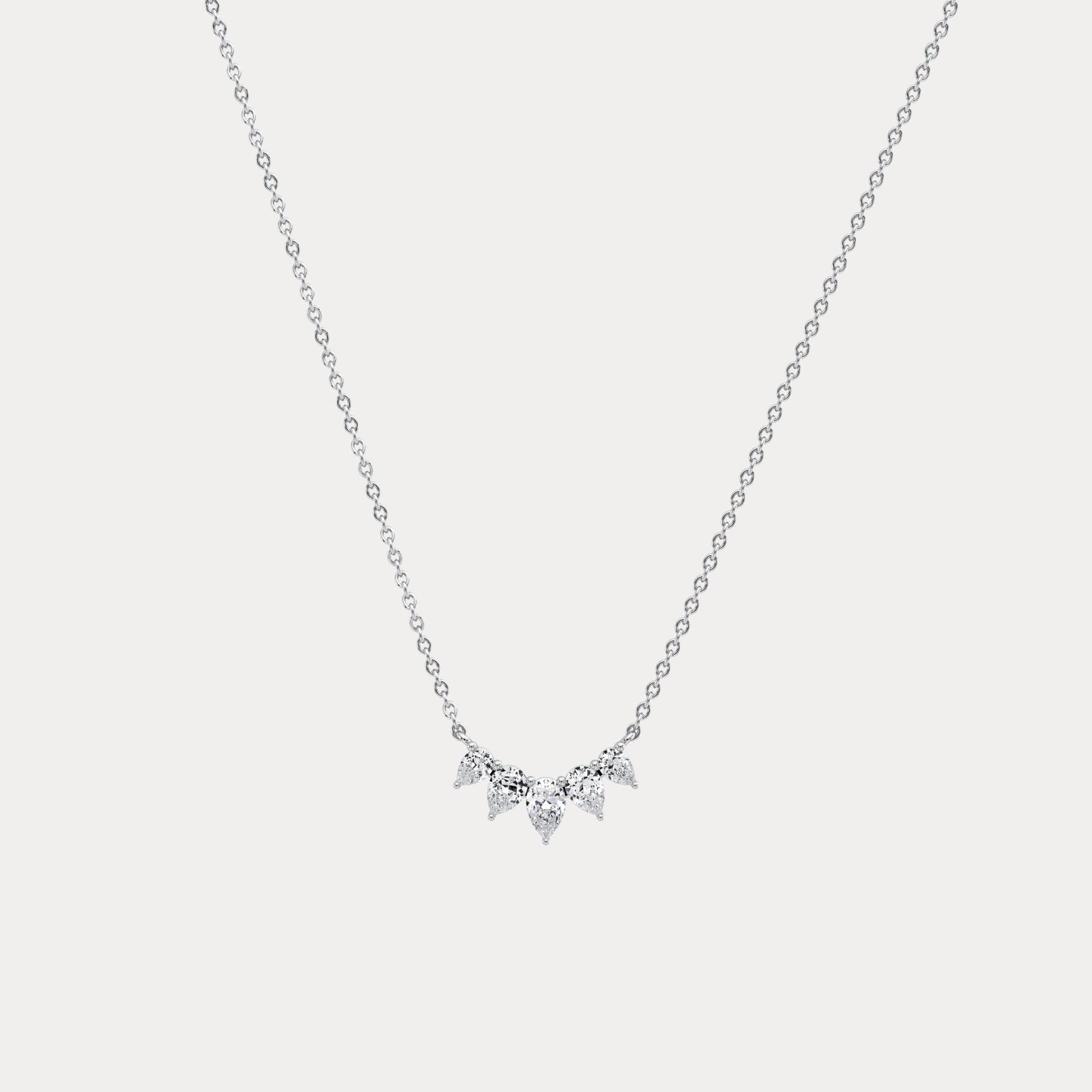 Pear Lab Grown Diamond Cluster Necklace - Necklaces