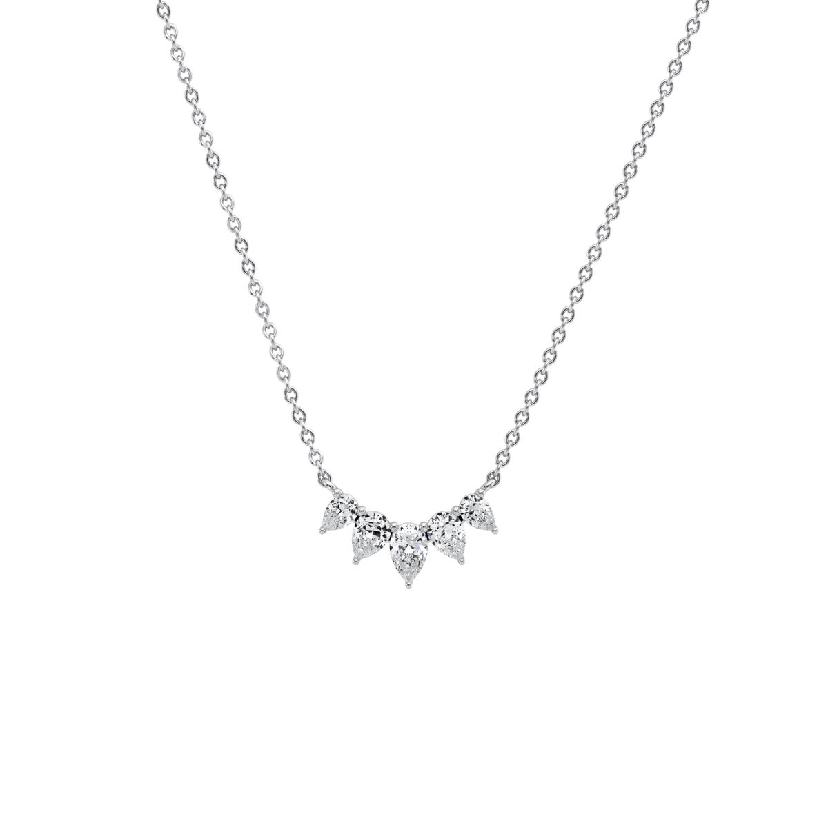 Pear Lab Grown Diamond Cluster Necklace - Necklaces