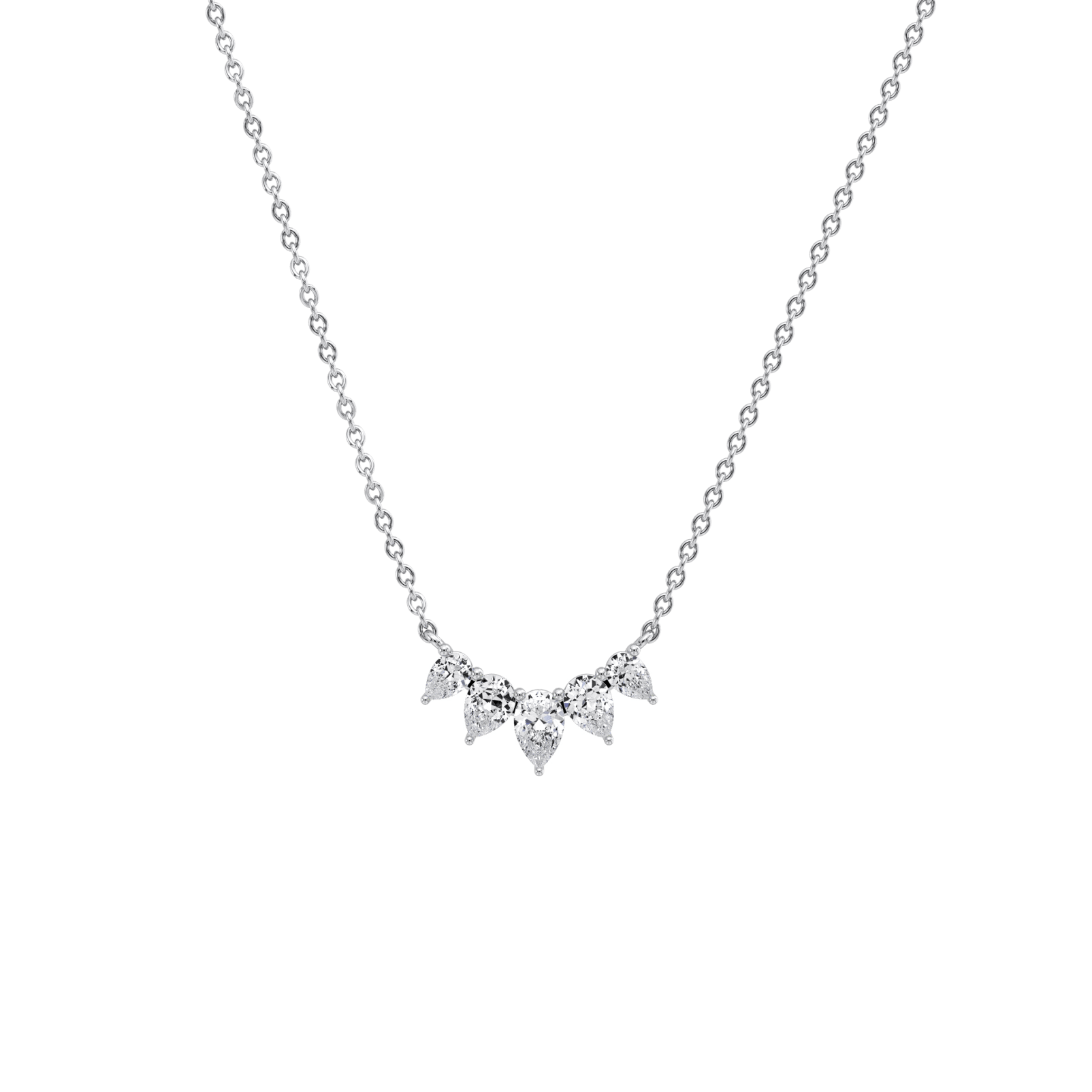 Pear Lab Grown Diamond Cluster Necklace - Necklaces