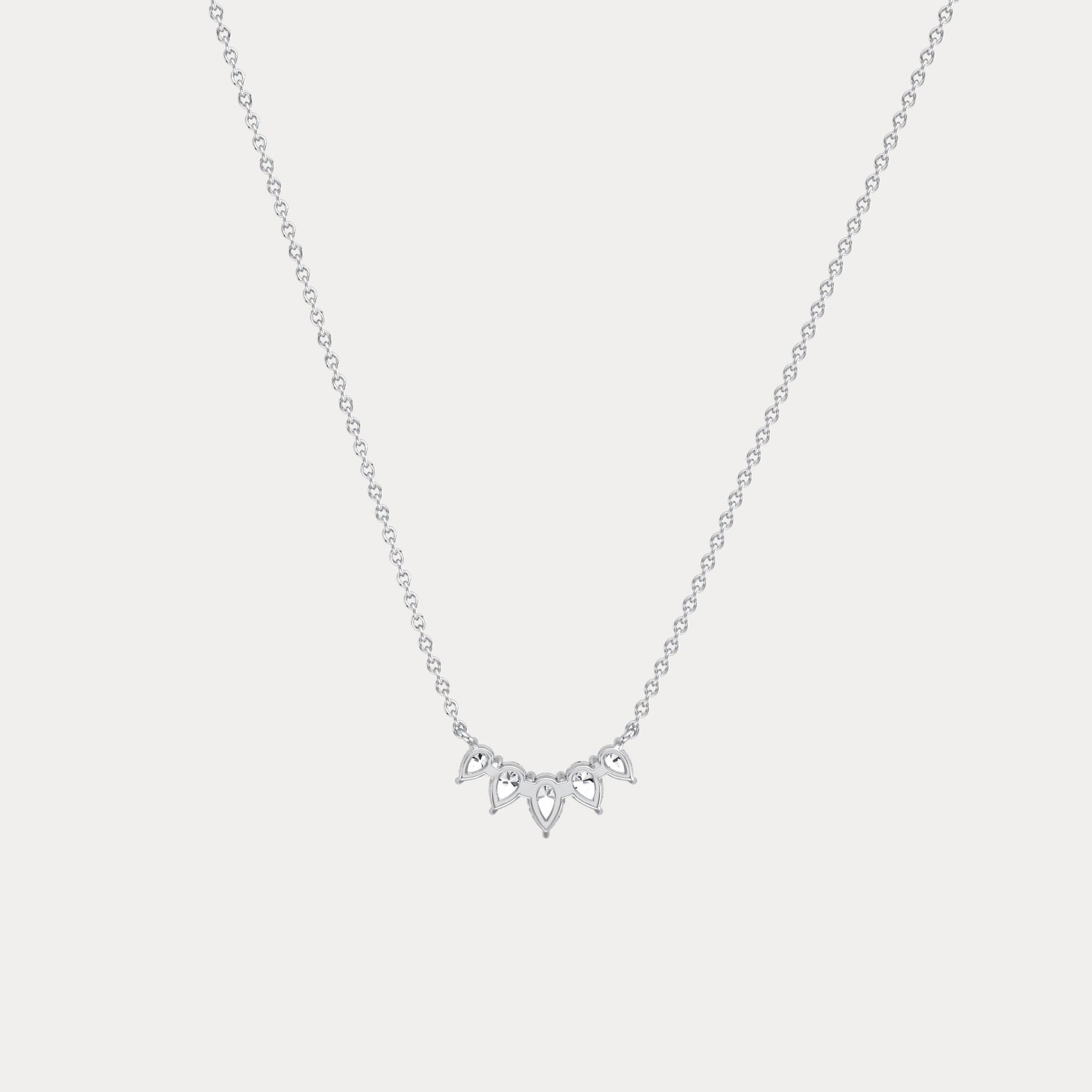 Pear Lab Grown Diamond Cluster Necklace - Necklaces