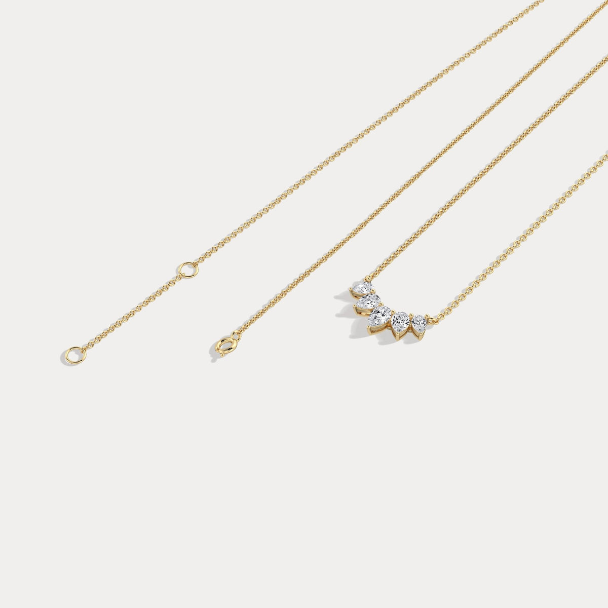 Pear Lab Grown Diamond Cluster Necklace - Necklaces