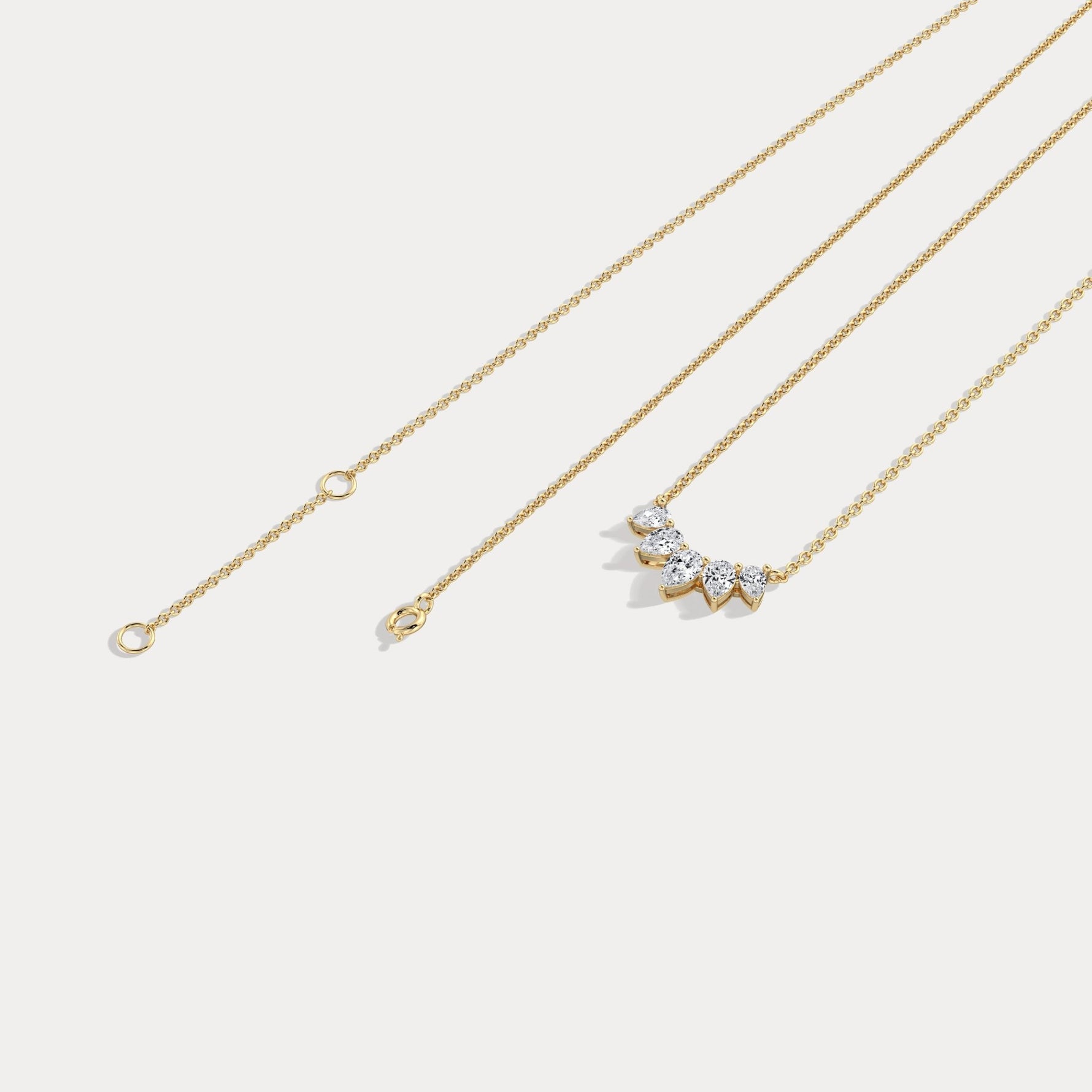 Pear Lab Grown Diamond Cluster Necklace - Necklaces