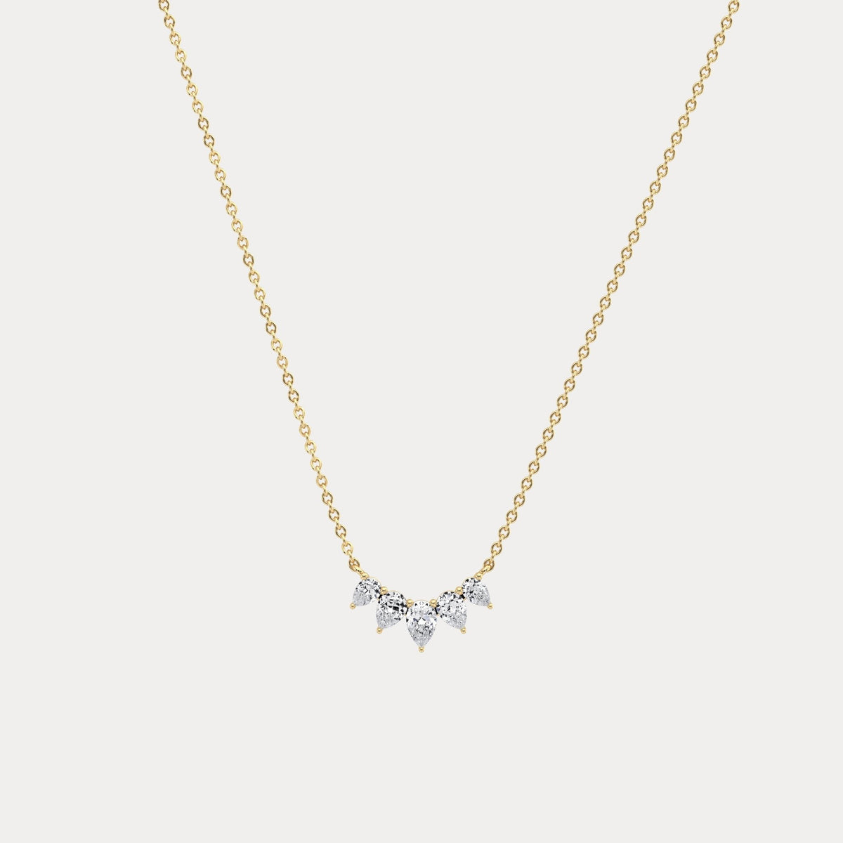 Pear Lab Grown Diamond Cluster Necklace - Necklaces