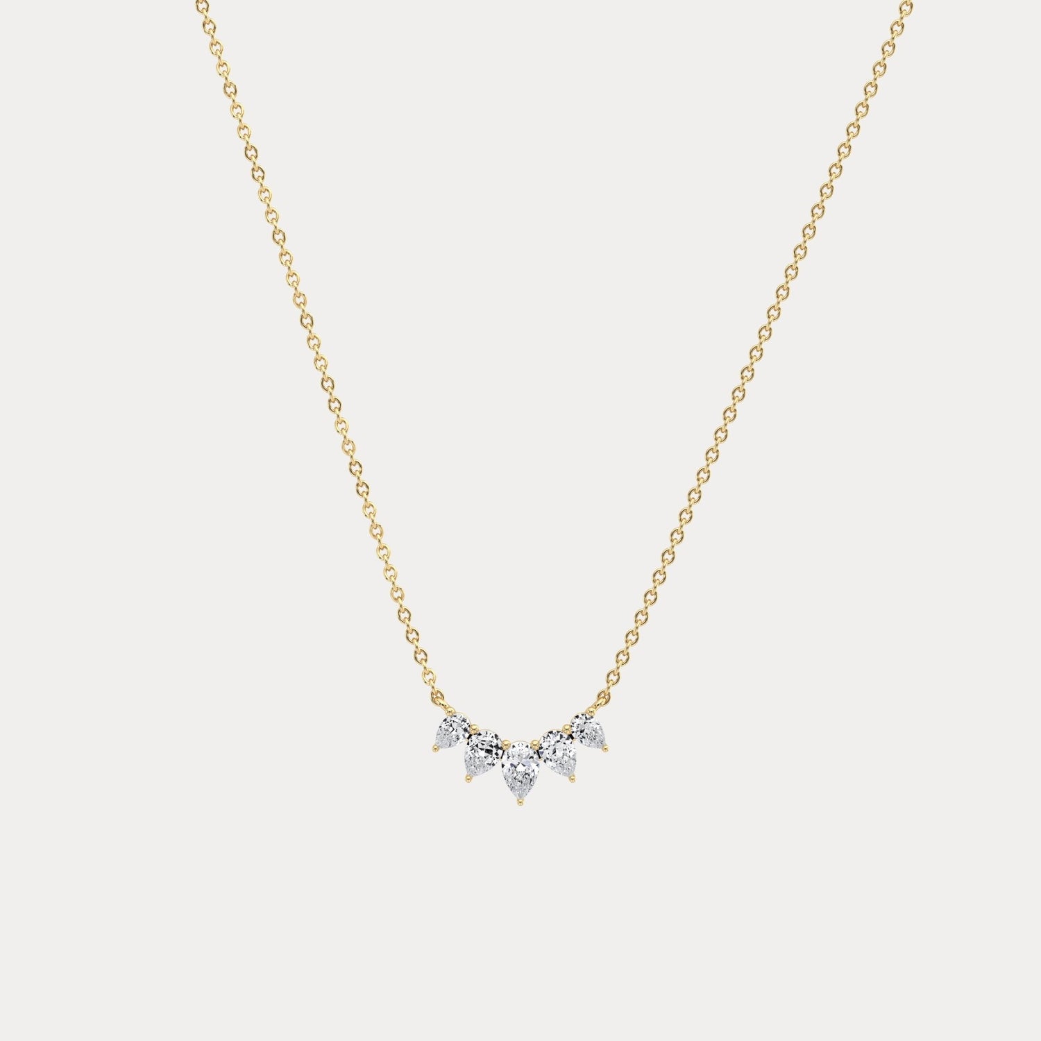 Pear Lab Grown Diamond Cluster Necklace - Necklaces