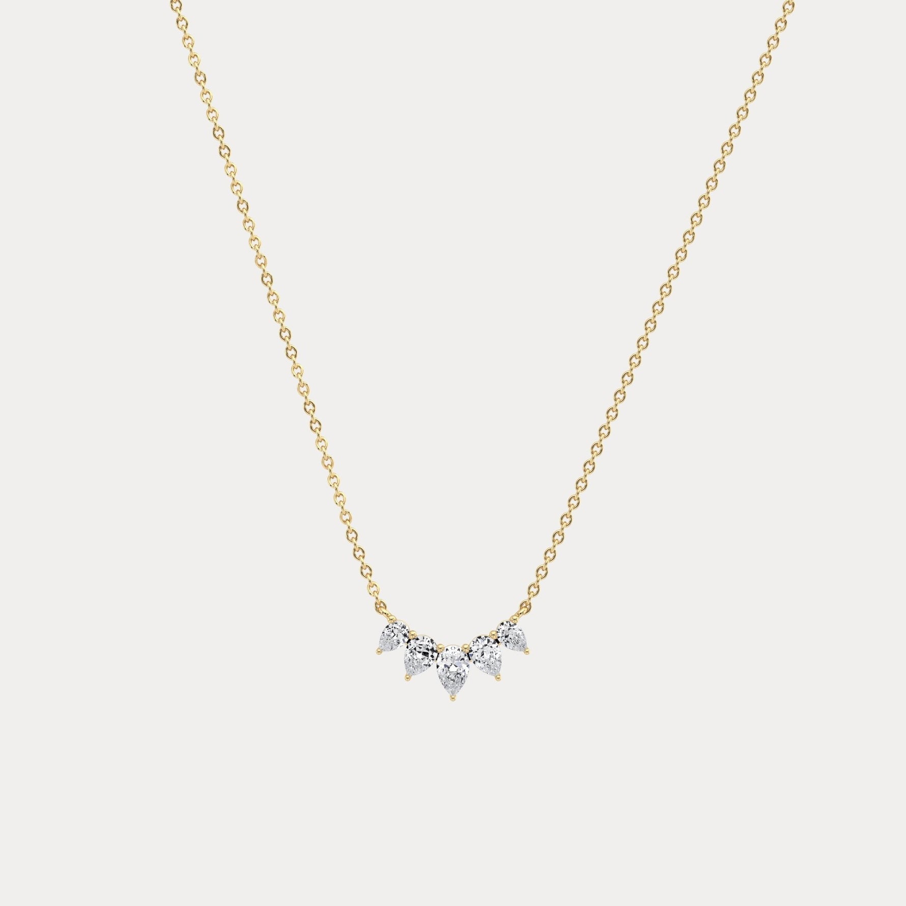 Pear Lab Grown Diamond Cluster Necklace - Necklaces