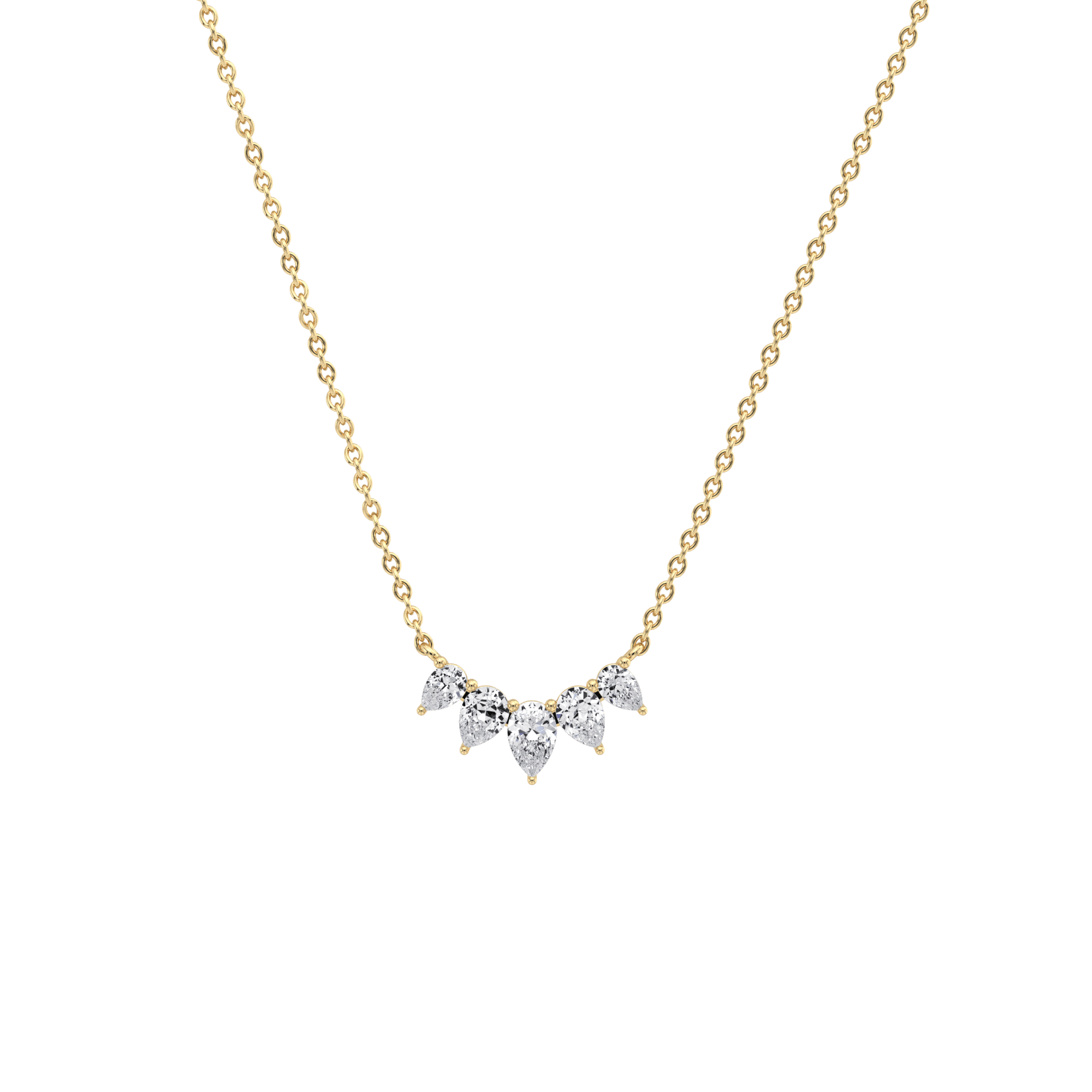 Pear Lab Grown Diamond Cluster Necklace - Necklaces