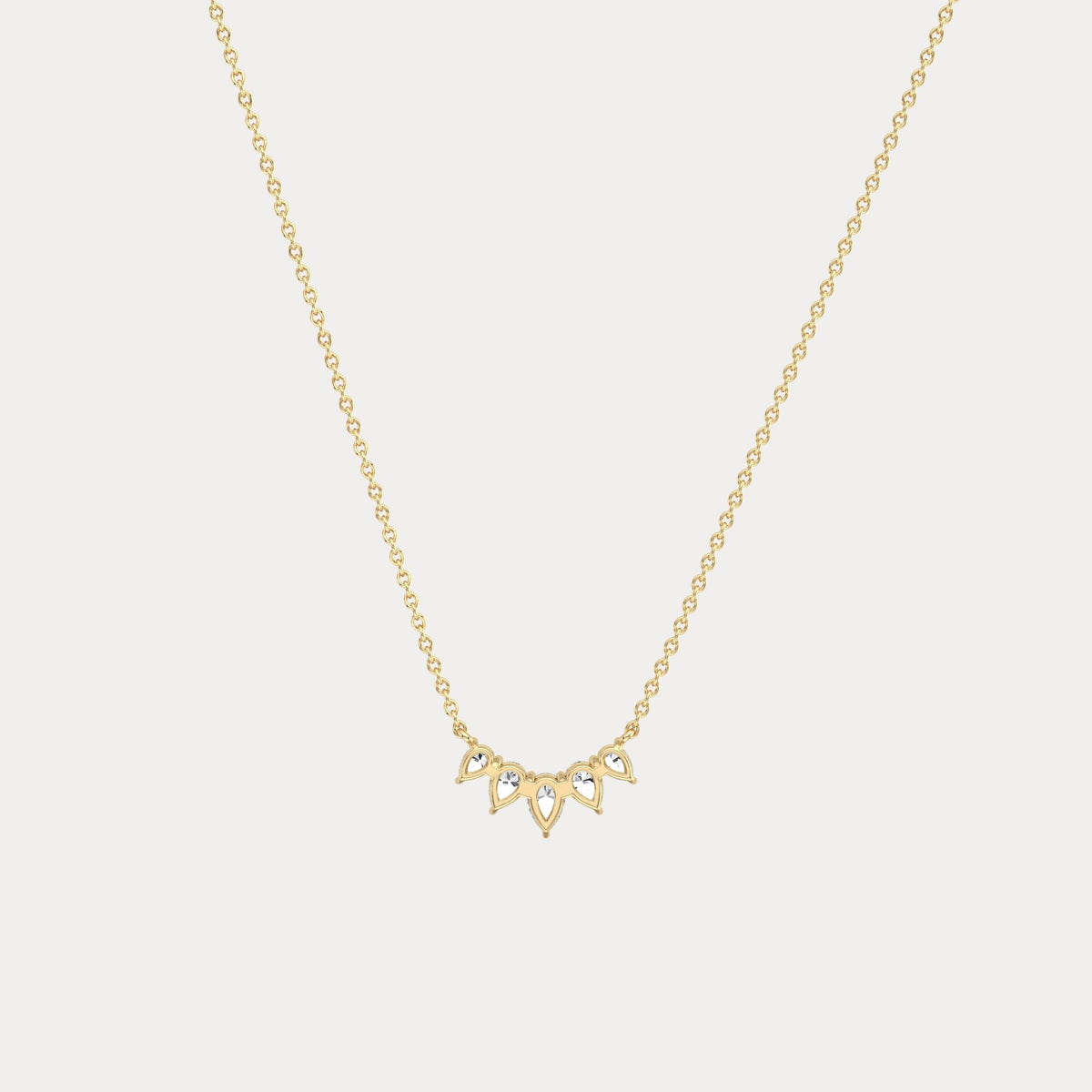 Pear Lab Grown Diamond Cluster Necklace - Necklaces