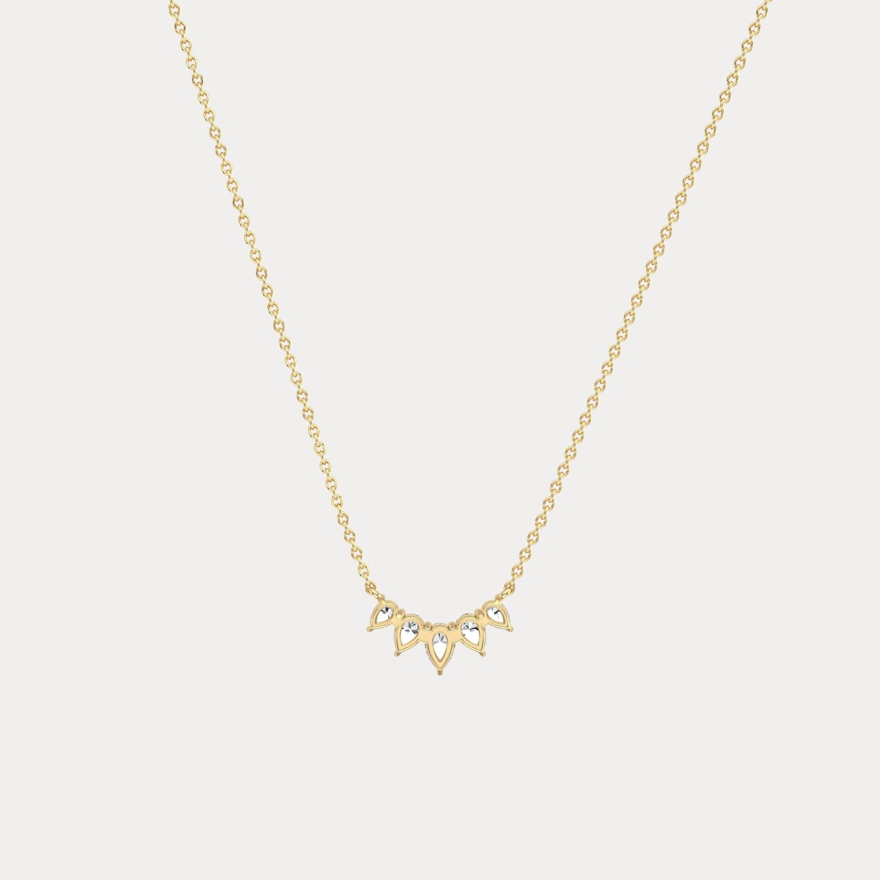 Pear Lab Grown Diamond Cluster Necklace - Necklaces