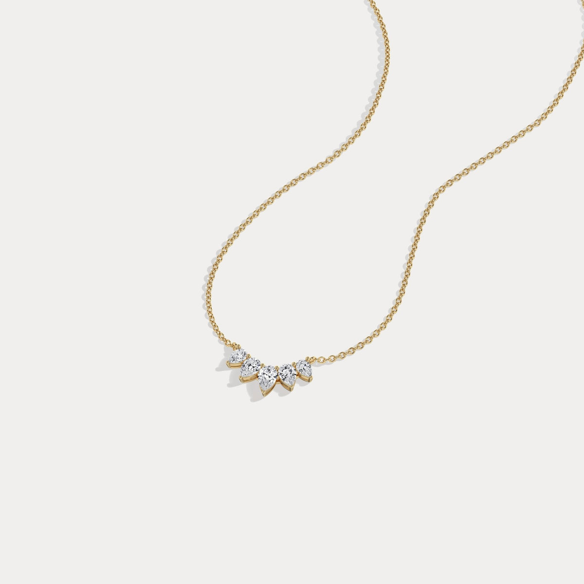 Pear Lab Grown Diamond Cluster Necklace - Necklaces