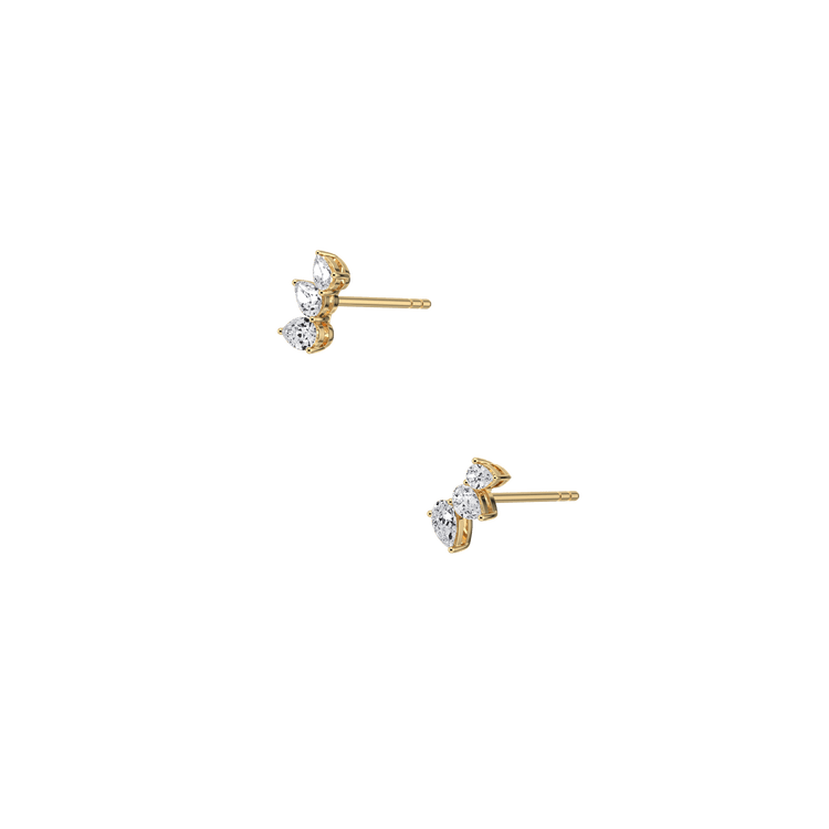 Lab Grown Diamond Climber Stud Earring in 14K Solid Gold/Platinum - Earrings