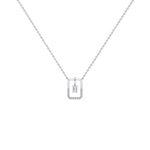 Emerald Cut Lab Diamond Rectangular Pendant Necklace - 