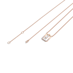 Emerald Cut Lab Diamond Rectangular Pendant Necklace - 