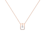 Emerald Cut Lab Diamond Rectangular Pendant Necklace - 