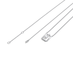 Emerald Cut Lab Diamond Rectangular Pendant Necklace - 