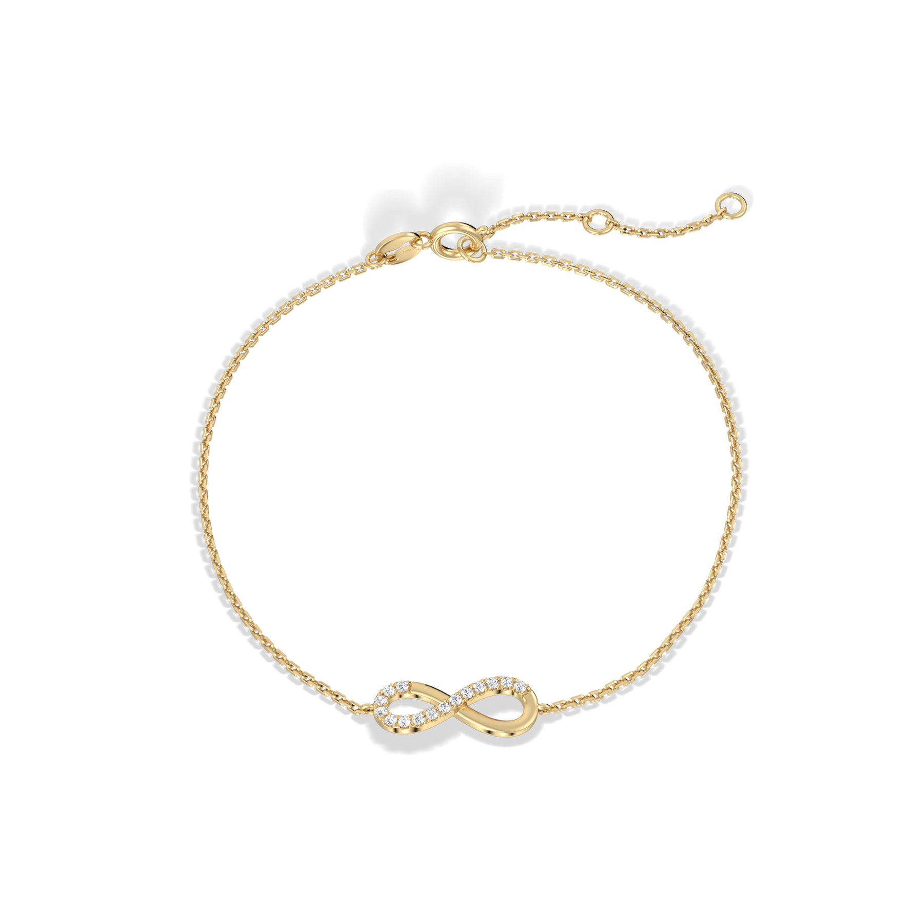 14K Solid Gold Lab Grown Diamond Infinity Chain Bracelets - Bracelets