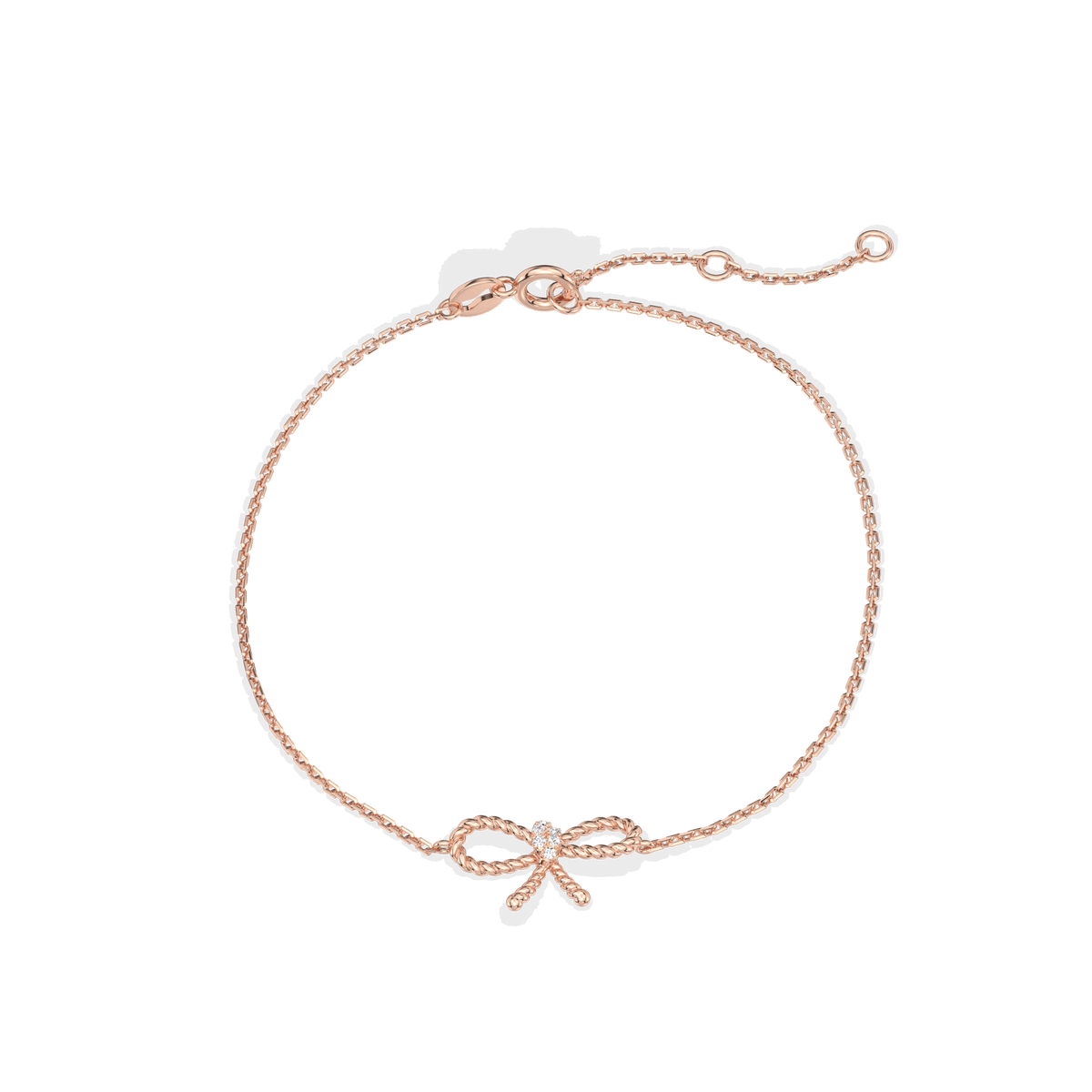 Lab Grown Diamond Bow Bracelet In 14K Solid Gold/Platinum - Bracelets