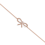 Lab Grown Diamond Bow Bracelet In 14K Solid Gold/Platinum - Bracelets
