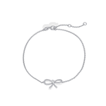 Lab Grown Diamond Bow Bracelet In 14K Solid Gold/Platinum - Bracelets