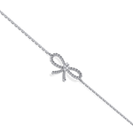 Lab Grown Diamond Bow Bracelet In 14K Solid Gold/Platinum - Bracelets