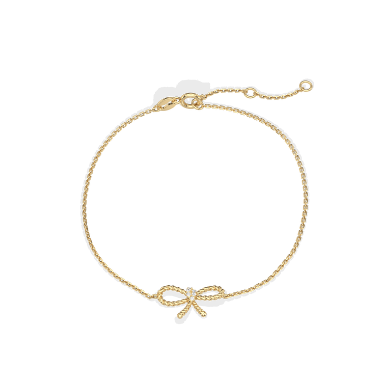 Lab Grown Diamond Bow Bracelet In 14K Solid Gold/Platinum - Bracelets