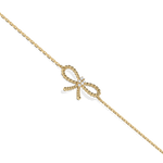 Lab Grown Diamond Bow Bracelet In 14K Solid Gold/Platinum - Bracelets