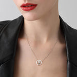 Double Ring Moissanite Pendant Necklace For Women - 