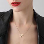 Double Ring Moissanite Pendant Necklace For Women - 