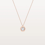 Hexagon Lab Grown Diamond Necklace in 14K Solid Gold/Platinum - Necklaces
