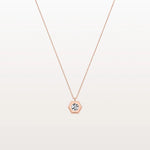 Hexagon Lab Grown Diamond Necklace in 14K Solid Gold/Platinum - Necklaces