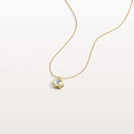Hexagon Lab Grown Diamond Necklace in 14K Solid Gold/Platinum - Necklaces