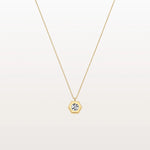 Hexagon Lab Grown Diamond Necklace in 14K Solid Gold/Platinum - Necklaces