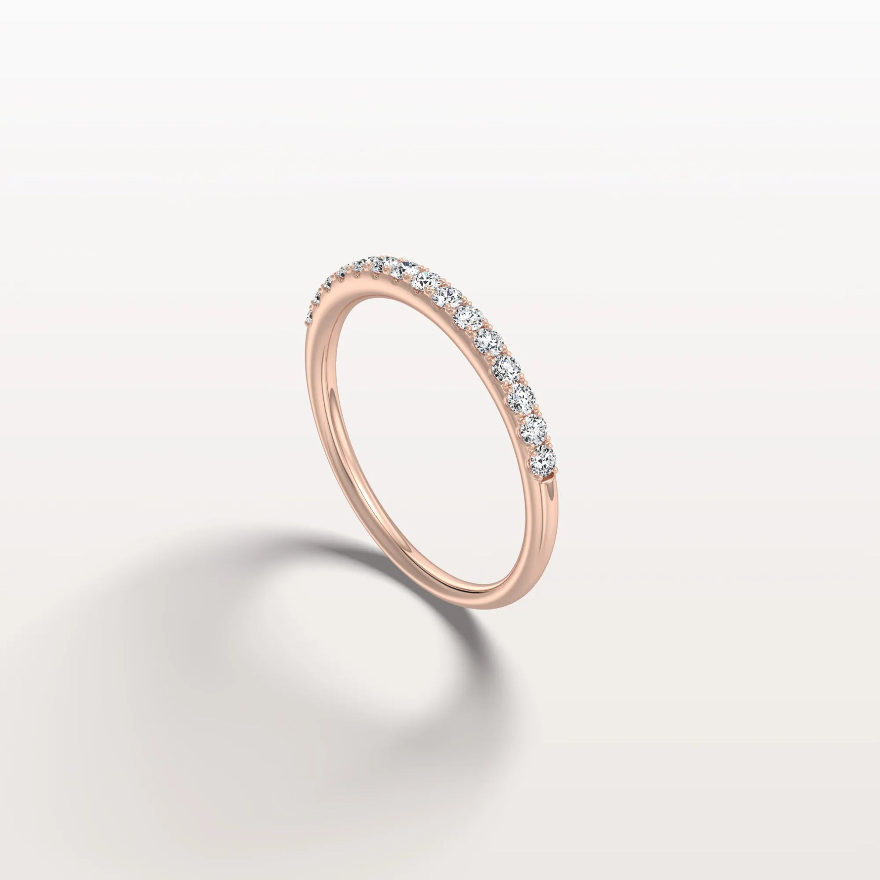 Lab Diamond Half Eternity Band Ring in 14K Gold/Platinum - Rings