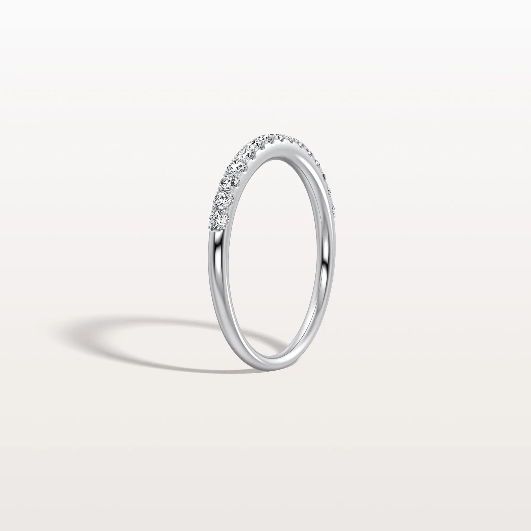 Lab Diamond Half Eternity Band Ring in 14K Gold/Platinum - Rings
