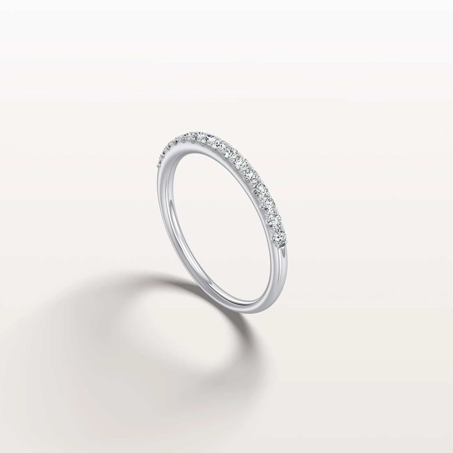 Lab Diamond Half Eternity Band Ring in 14K Gold/Platinum - Rings
