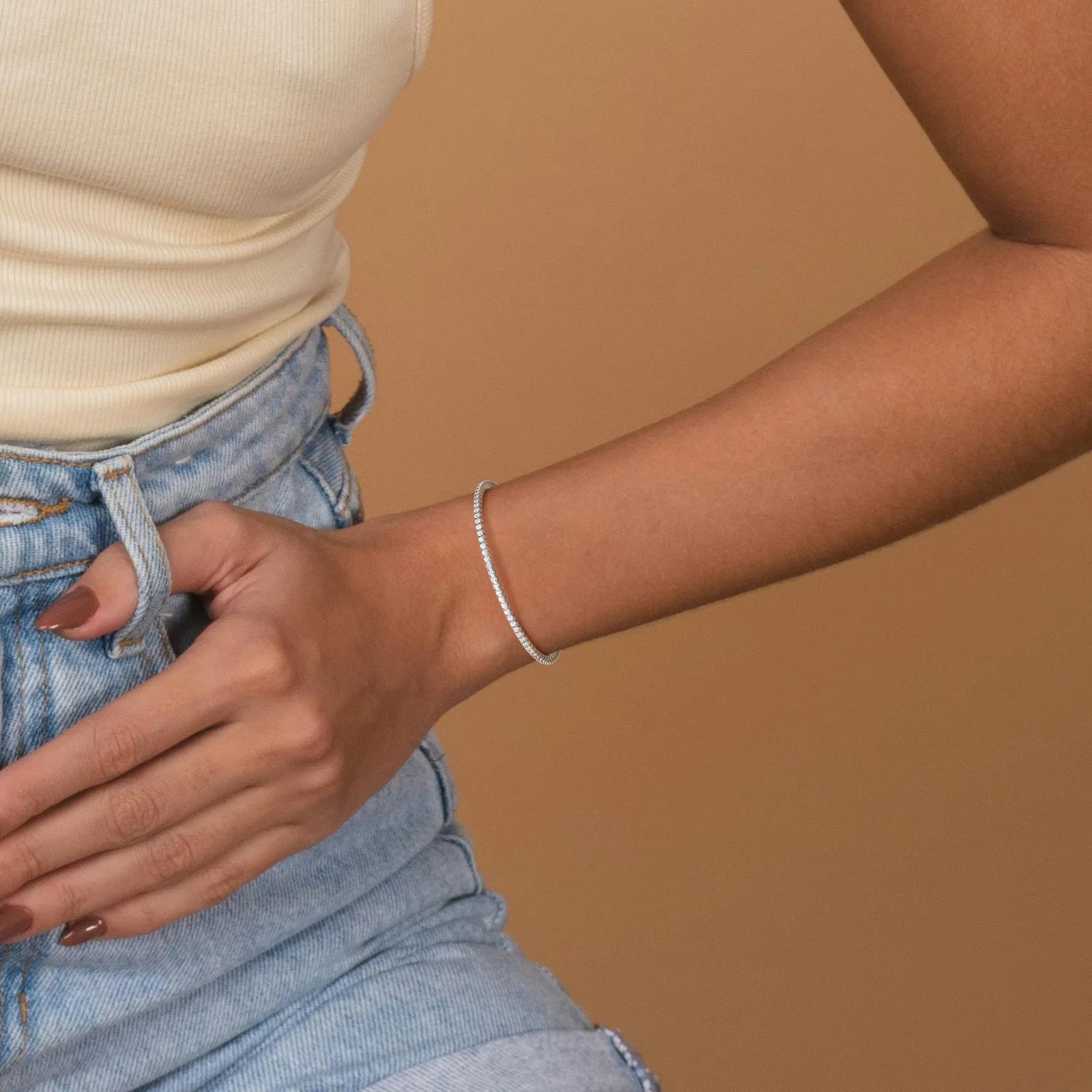 3.11CTW VVS Lab Grown Diamond Full Eternity 7 Inches Flexible Bangle - Bracelets