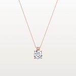 2CT Round Lab Grown Diamond Necklace in 14K Gold/Platinum - Necklaces