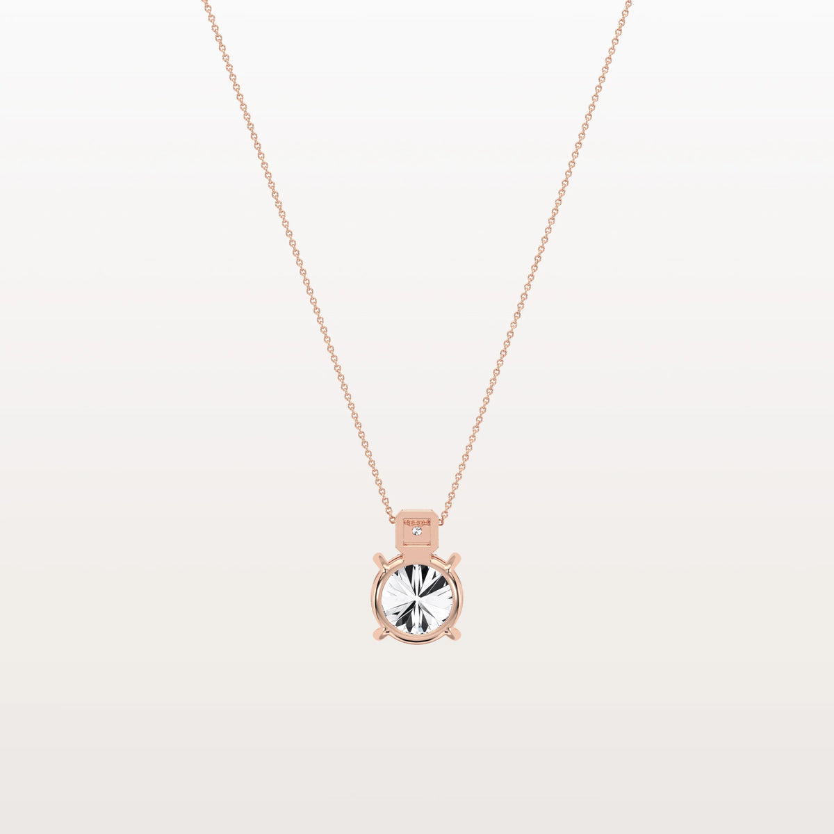 2CT Round Lab Grown Diamond Necklace in 14K Gold/Platinum - Necklaces