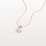 2CT Round Lab Grown Diamond Necklace in 14K Gold/Platinum - Necklaces
