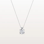 2CT Round Lab Grown Diamond Necklace in 14K Gold/Platinum - Necklaces