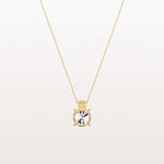 2CT Round Lab Grown Diamond Necklace in 14K Gold/Platinum - Necklaces